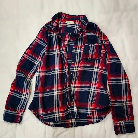 Hollister Tops - Hollister Women's Flannel Button-Down Shirt - Plaid, Small